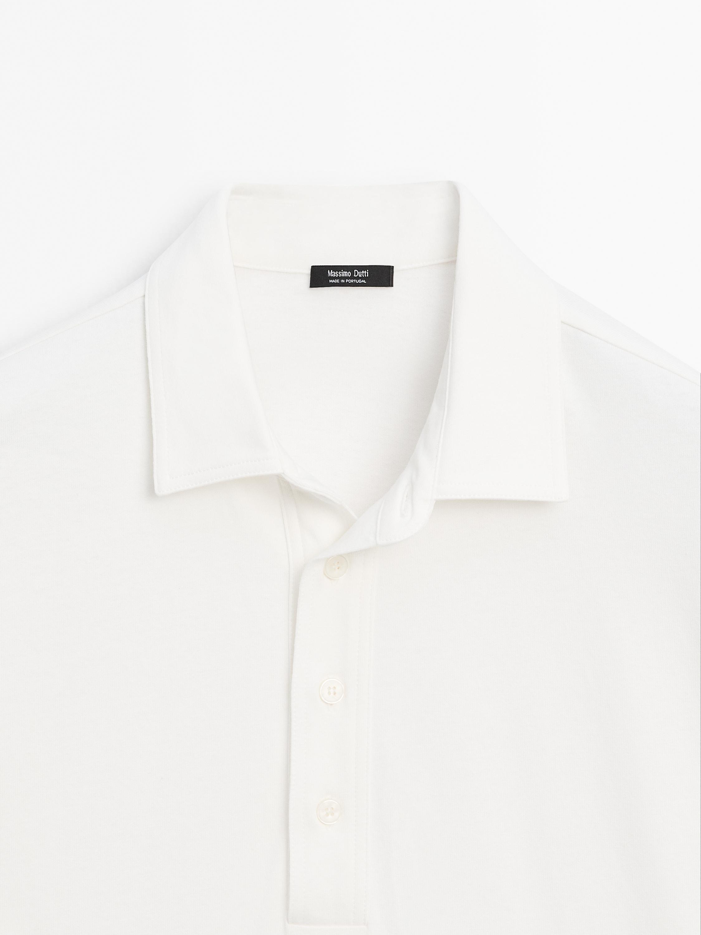 Polo 100 % coton à manches longues