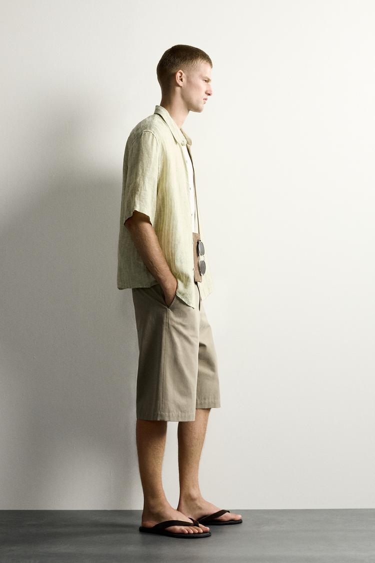 Camisa a rayas jacquard 100% lino 4