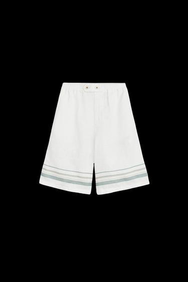 STRP SHRT ST - Ecru / Green by Zara