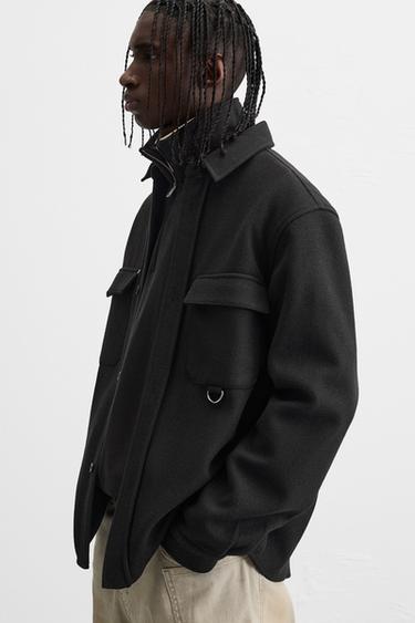 SURCHEMISE AVEC POCHES - Noir de Zara - Image 4