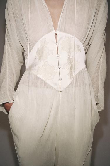 ZW COLLECTION GEORGETTE LACE BLOUSE - Ecru by Zara - Image 5