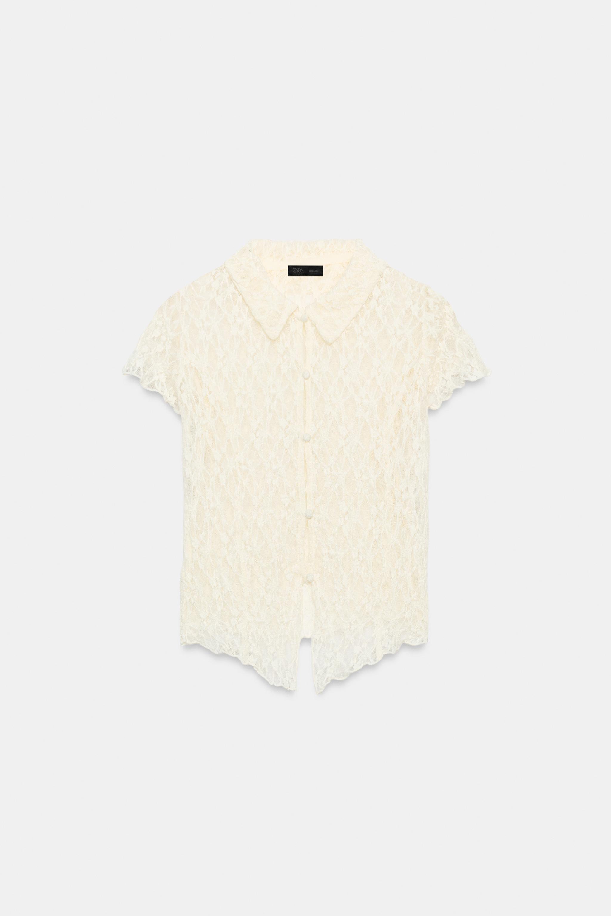 LACE BUTTON-UP TOP