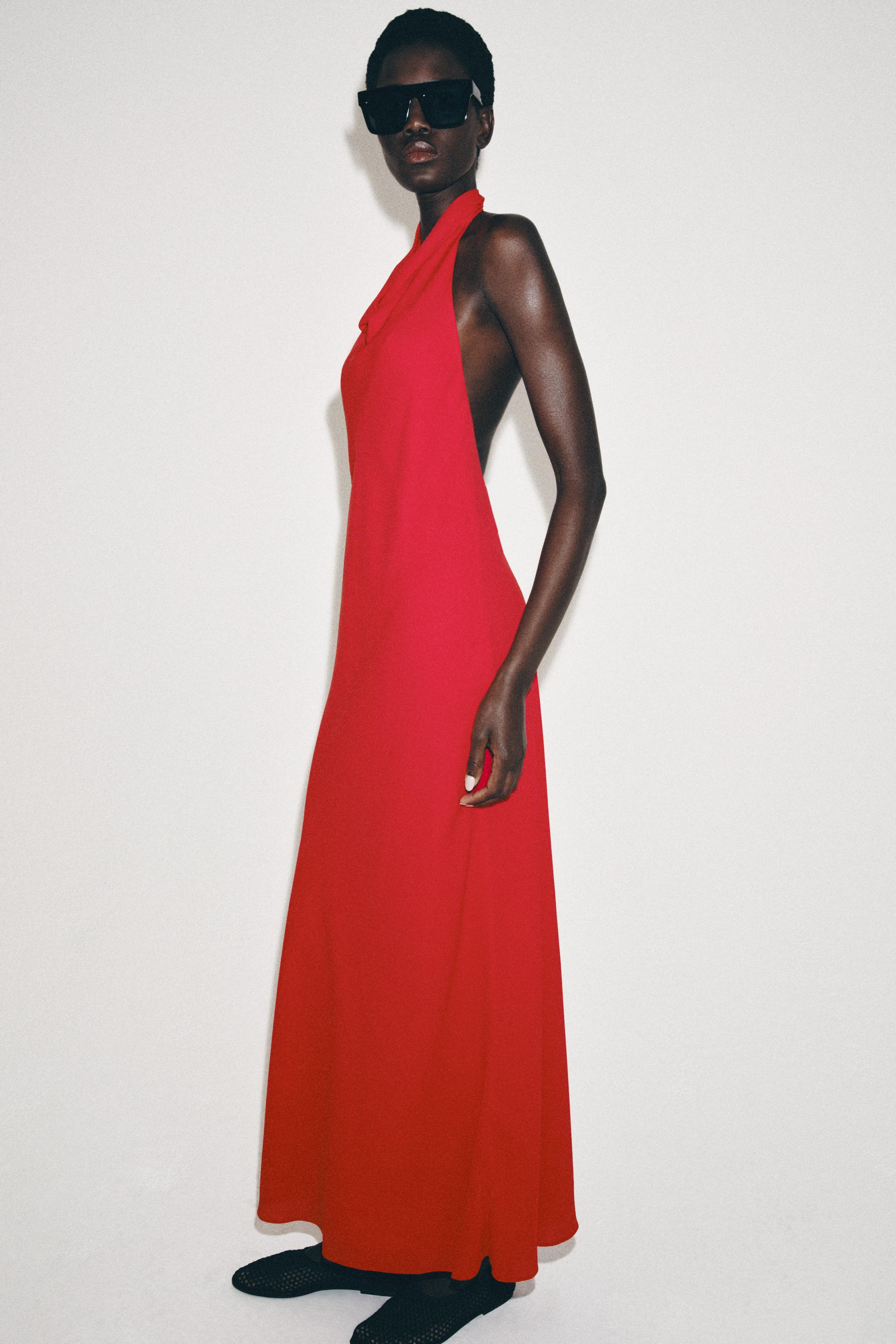 Zara ZW COLLECTION HALTER ELBİSE görsel 5