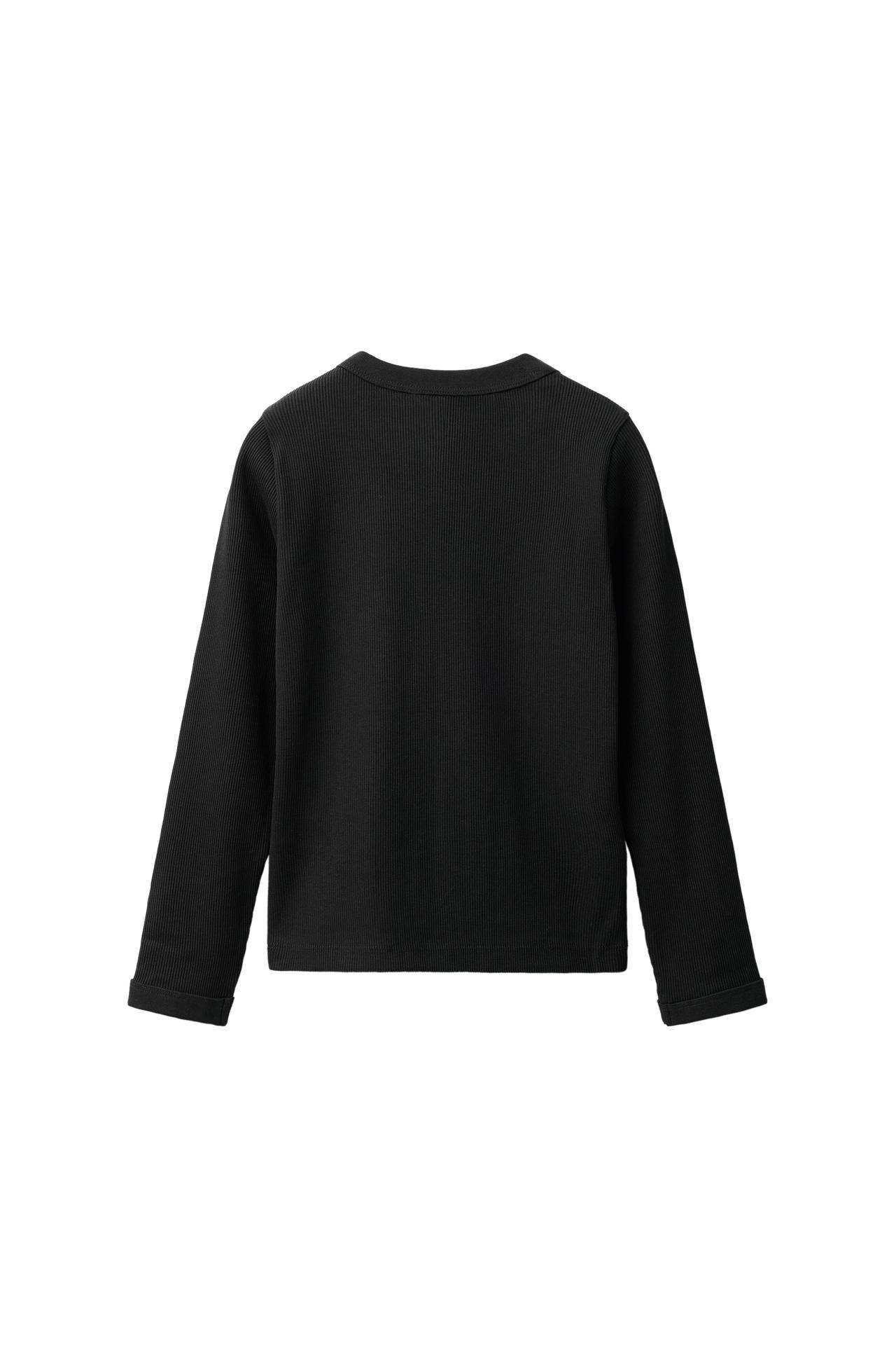 RIBBED T-SHIRT — Black
