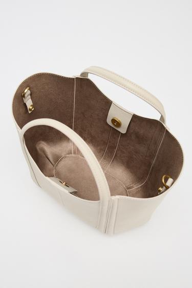 MINI CITY BAG WITH TOPSTITCHING - Ecru by Zara - Image 5