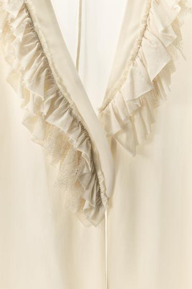 CHEMISE FLUIDE À VOLANTS ZW COLLECTION ÉDITION LIMITÉE - Écru clair de Zara - Image 4