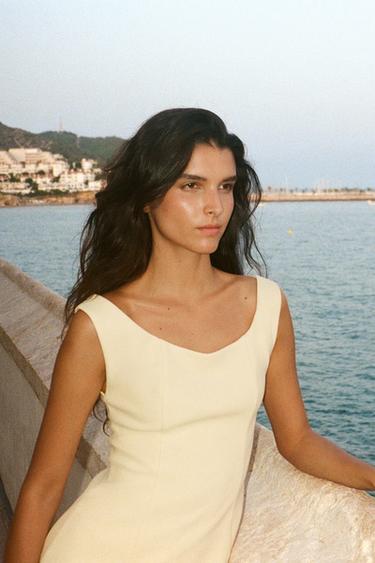 TOP CRÊPE - Jaune clair de Zara