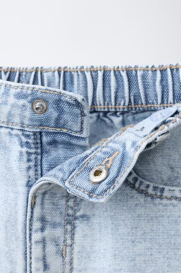 JEAN BARREL EN TOILE À DÉCOUPES - Bleu clair de Zara - Image 2