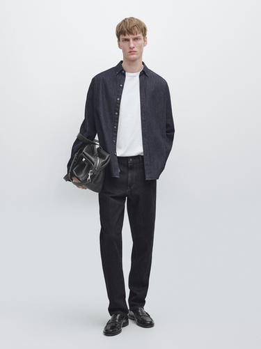 Zara Rinse wash tapered fit jeans - Navy blue - Image 0