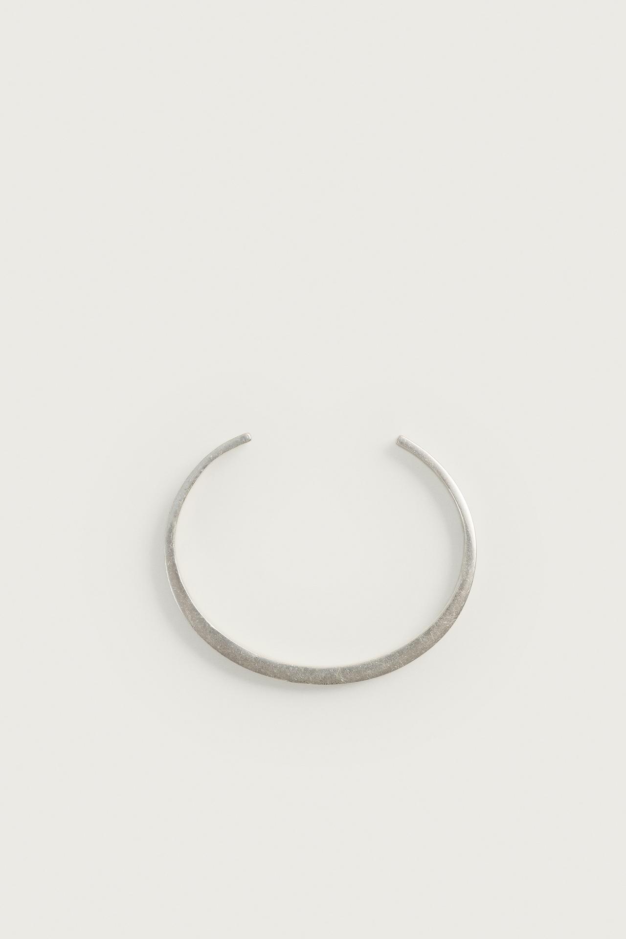 STONE RIGID BRACELET — Silver