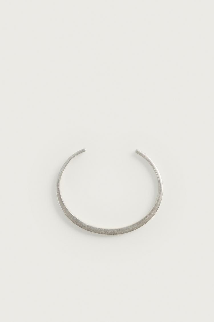 STONE RIGID BRACELET — Silver