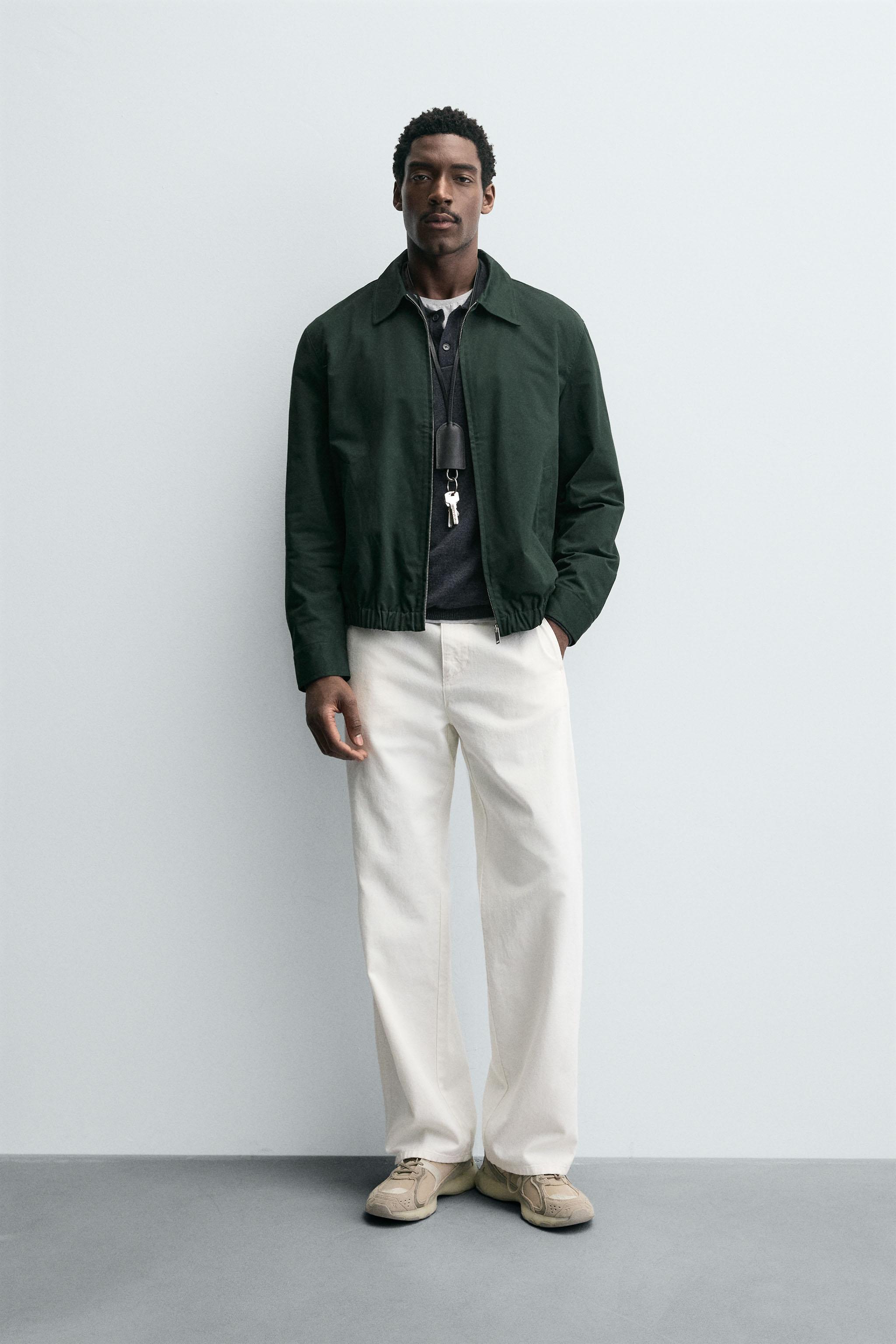 STRETCH LIGHT WEIGHT BLOUSON カーキ Ｌサイズ LIGHTWEIGHT COTTON JACKET - Green | ZARA United States