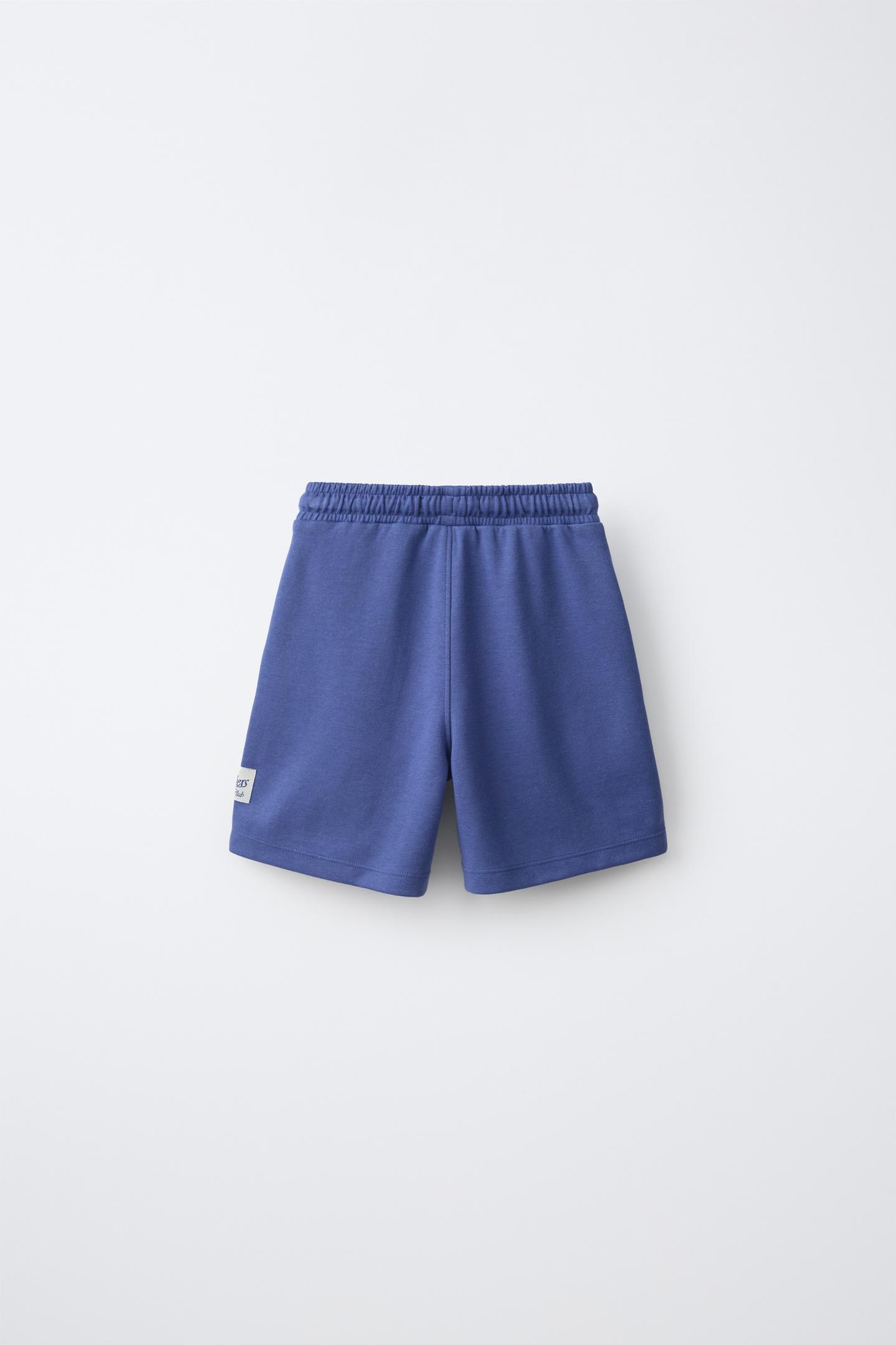 Детский комплект Zara Interlock Text T-SHIRT and Shorts Set, цвет: Голубоватый — фото 5
