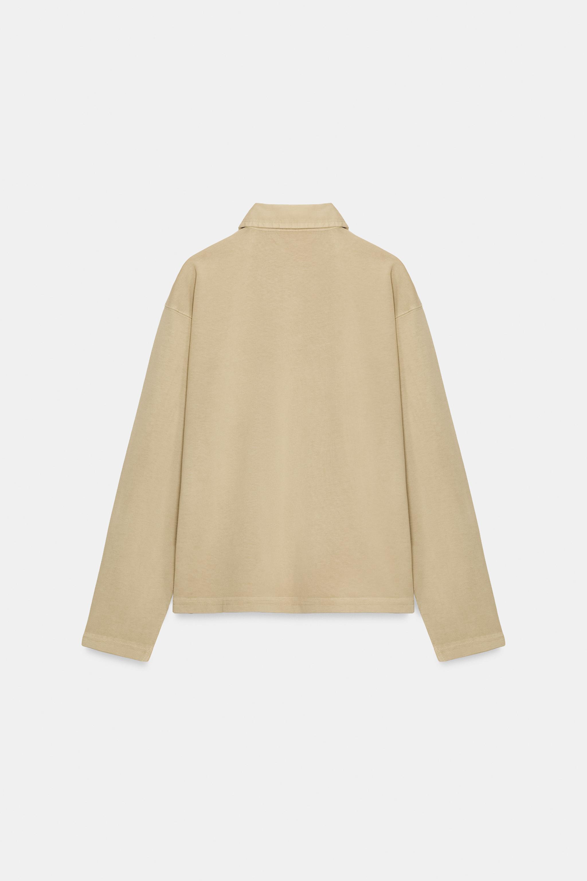 Zara PAMUKLU OVERSIZE POLO T-SHIRT görsel 6