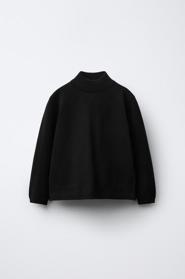 Zara MOCK NECK KNIT SWEATER - Black