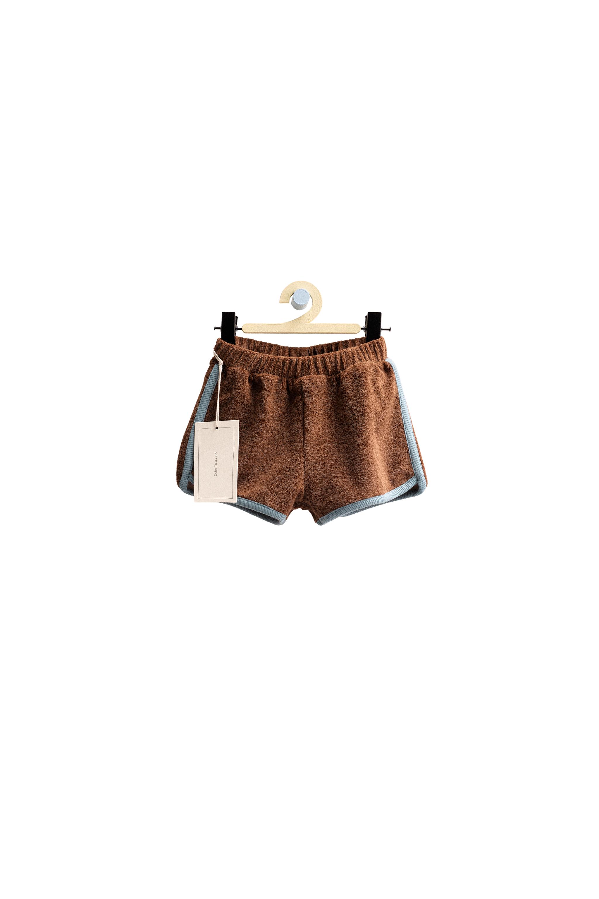 ZARA TIMELESS - TERRYCLOTH SHORTS - Chocolate | ZARA United States