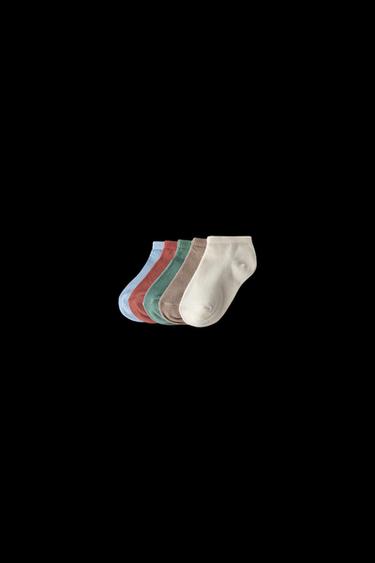 Zara FIVE-PACK OF ANKLE SOCKS - Multicolored - Image 0