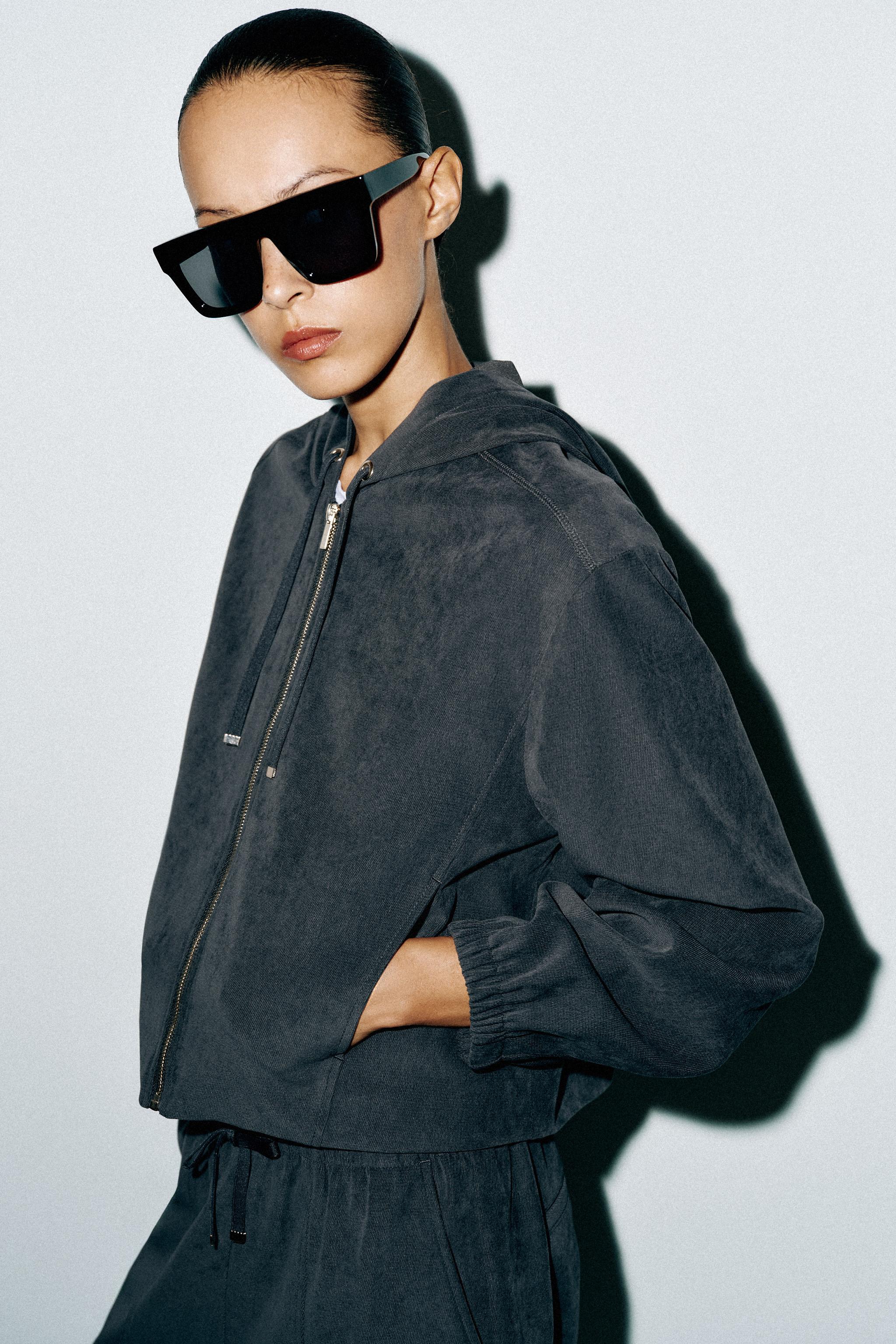 Женские куртки Zara HOODED BOMBER JACKET — фото 6
