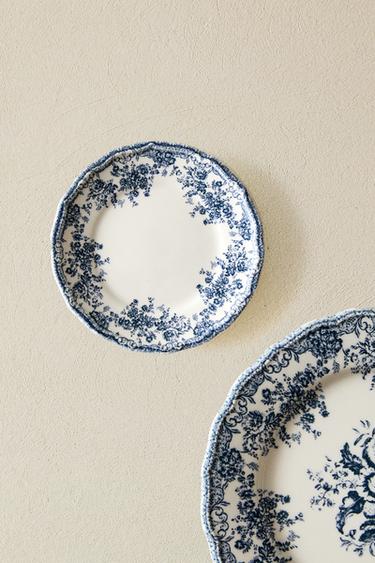 ASSIETTE À PAIN FAÏENCE IMPRIMÉ FLEURS - Bleu de Zara - Image 5
