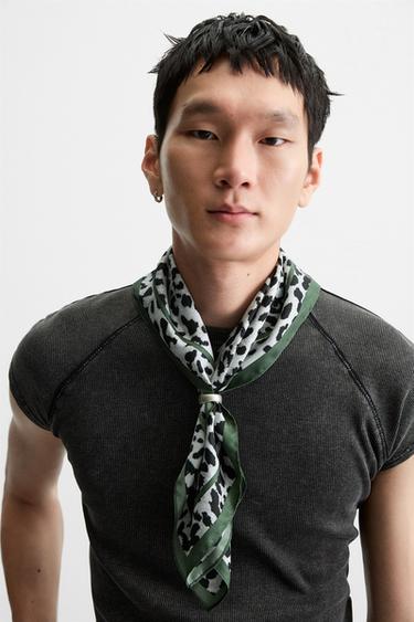 ANIMAL PRINT BANDANA - Leopard / Grey by Zara - Image 0