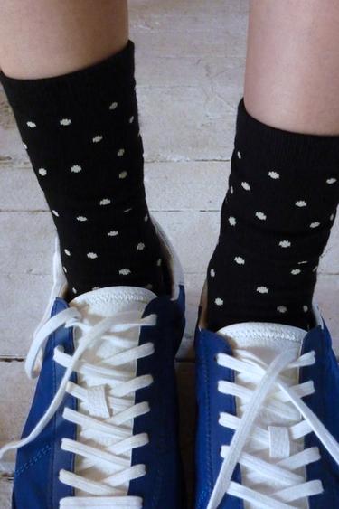 POLKA DOT PRINTED SOCKS — Black 2