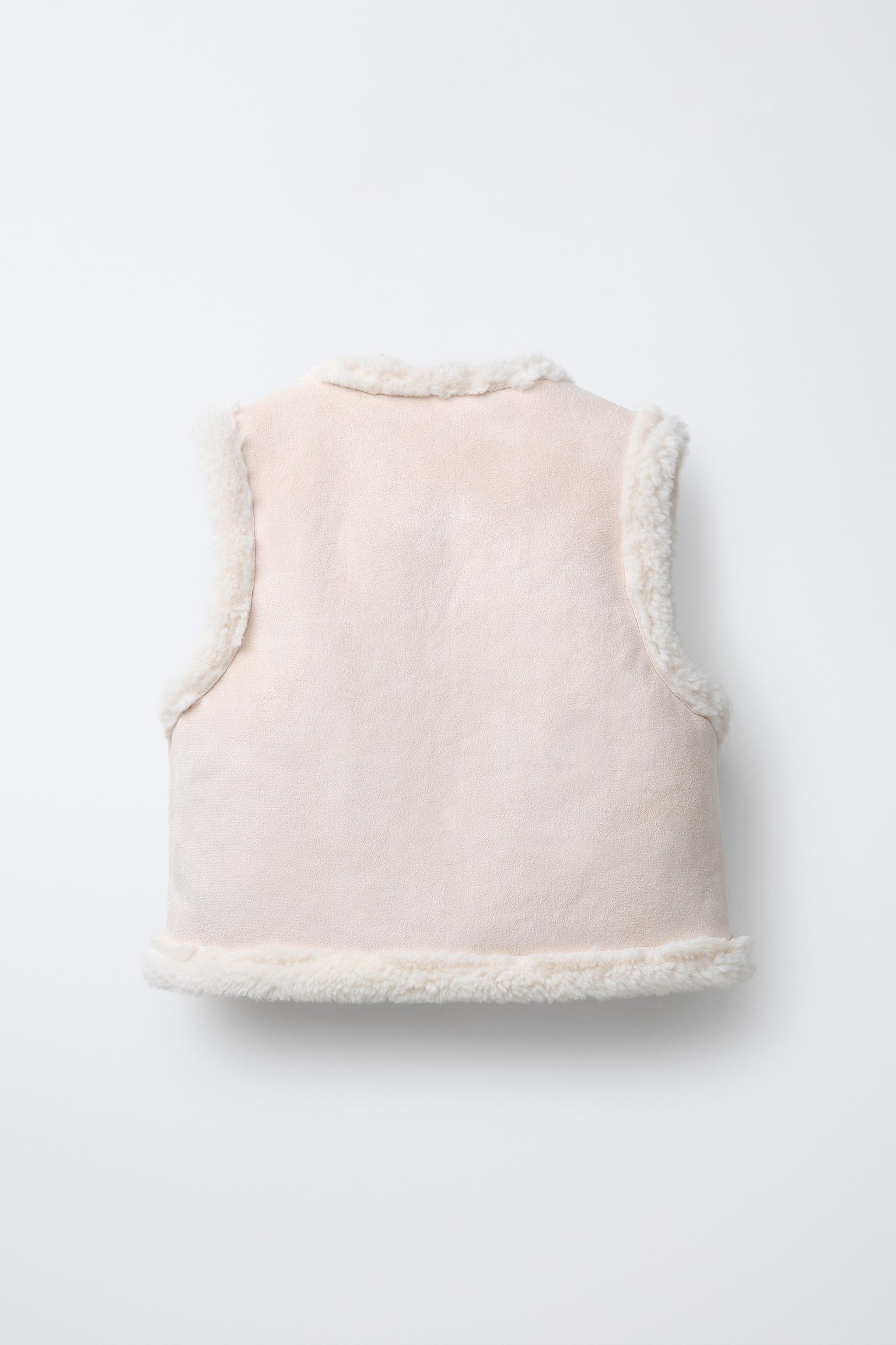 EMBROIDERED FAUX SUEDE SHEARLING VEST