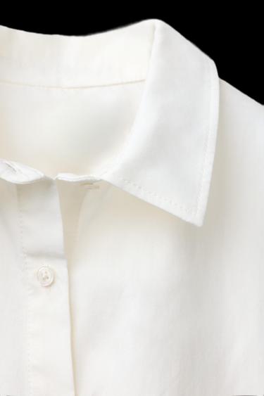 CAMISA CROPPED PAÑUELO DESMONTABLE - Blanco roto de Zara