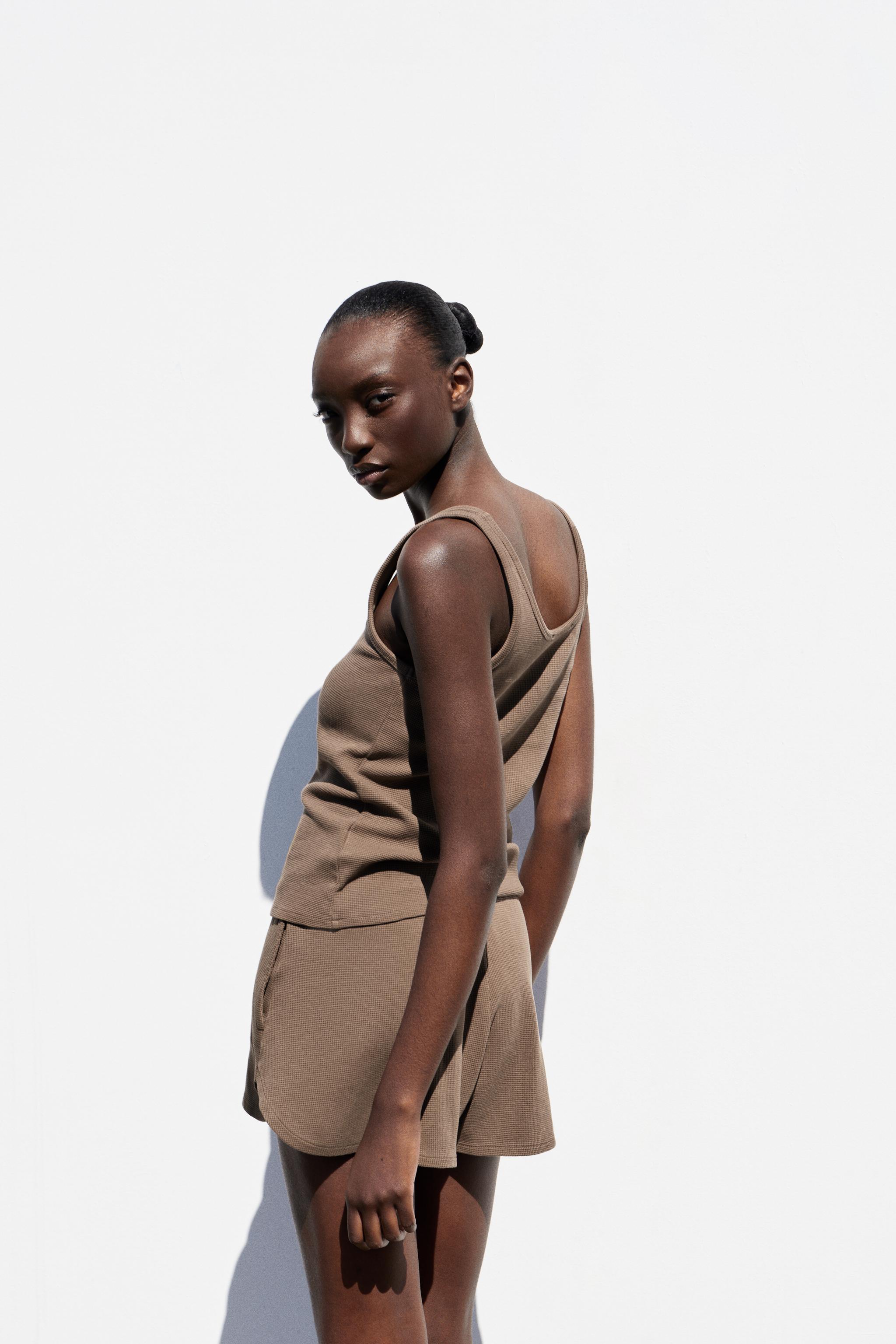 SLEEVELESS TOP - Brown / Taupe | ZARA Canada