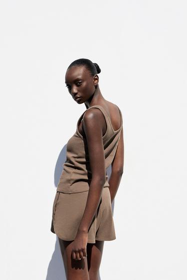 TOP SANS MANCHES - Marron / Taupe de Zara - Image 3