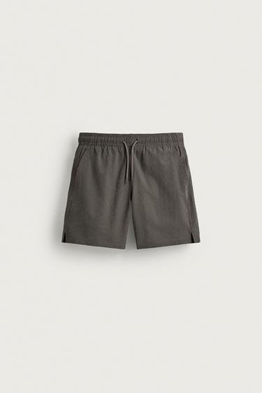 LONG TEXTURED CHECK SWIM SHORTS - Grey by Zara - Image 0