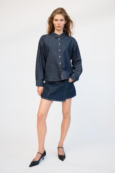 CAMISA Z1975 OVERSIZE DENIM - Azul de Zara