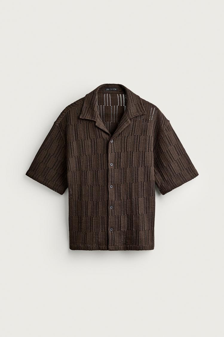 Camisa de tejido abierto de corte relajado 7