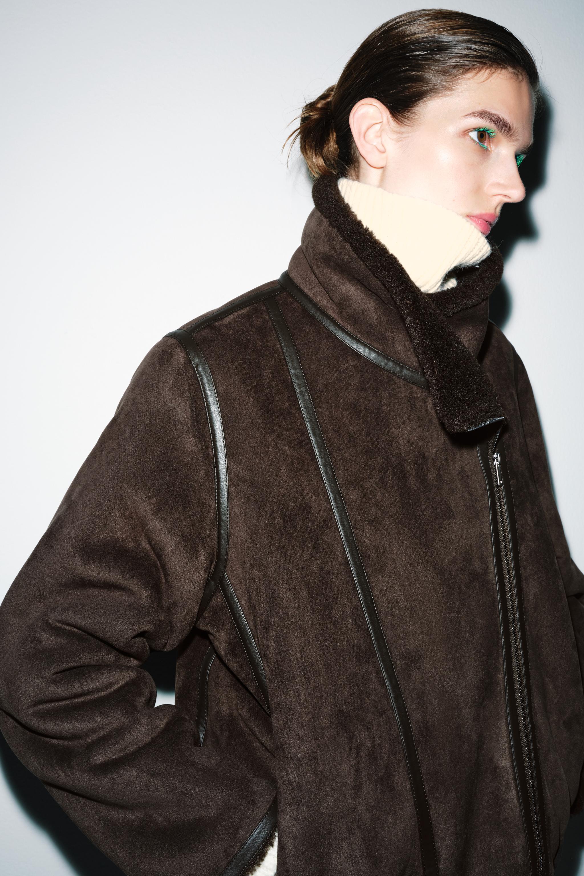 Zw Collection Fur-Effect Double-Faced Jacket by Zara