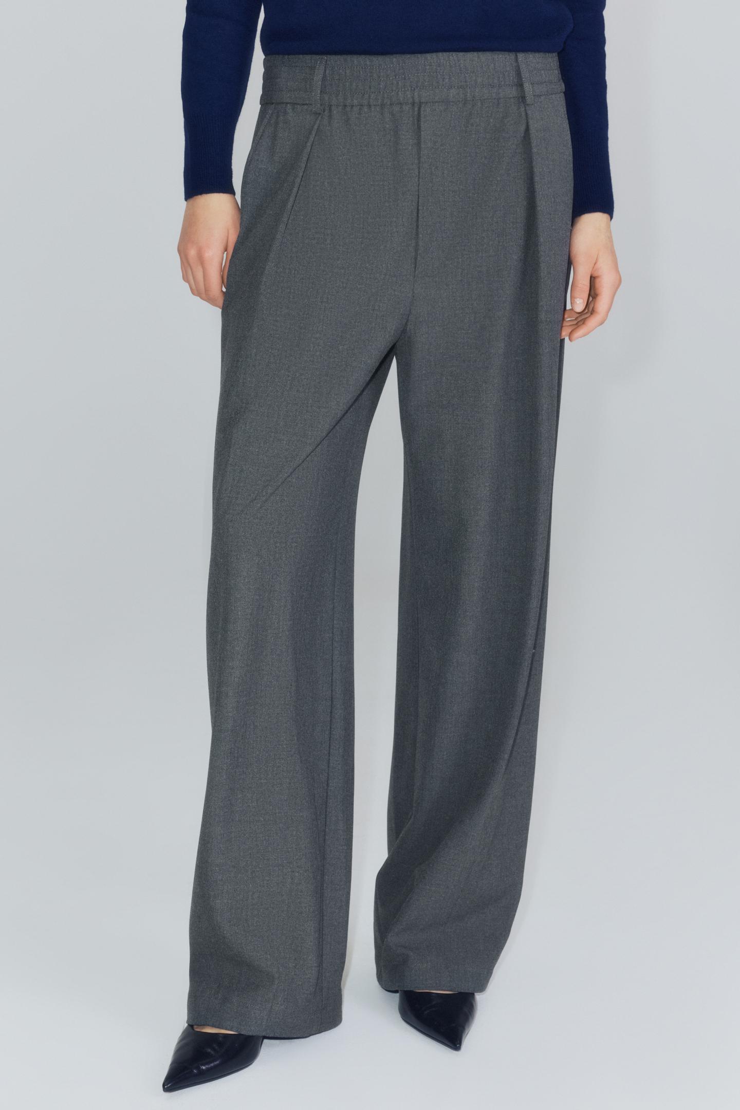 Женские брюки Zara ZW Collection Elastic Waist, цвет: Серый — фото 2