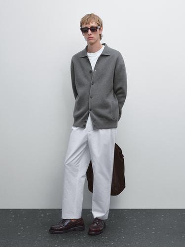 Cardigan 100 % coton - Gris moyen de Zara
