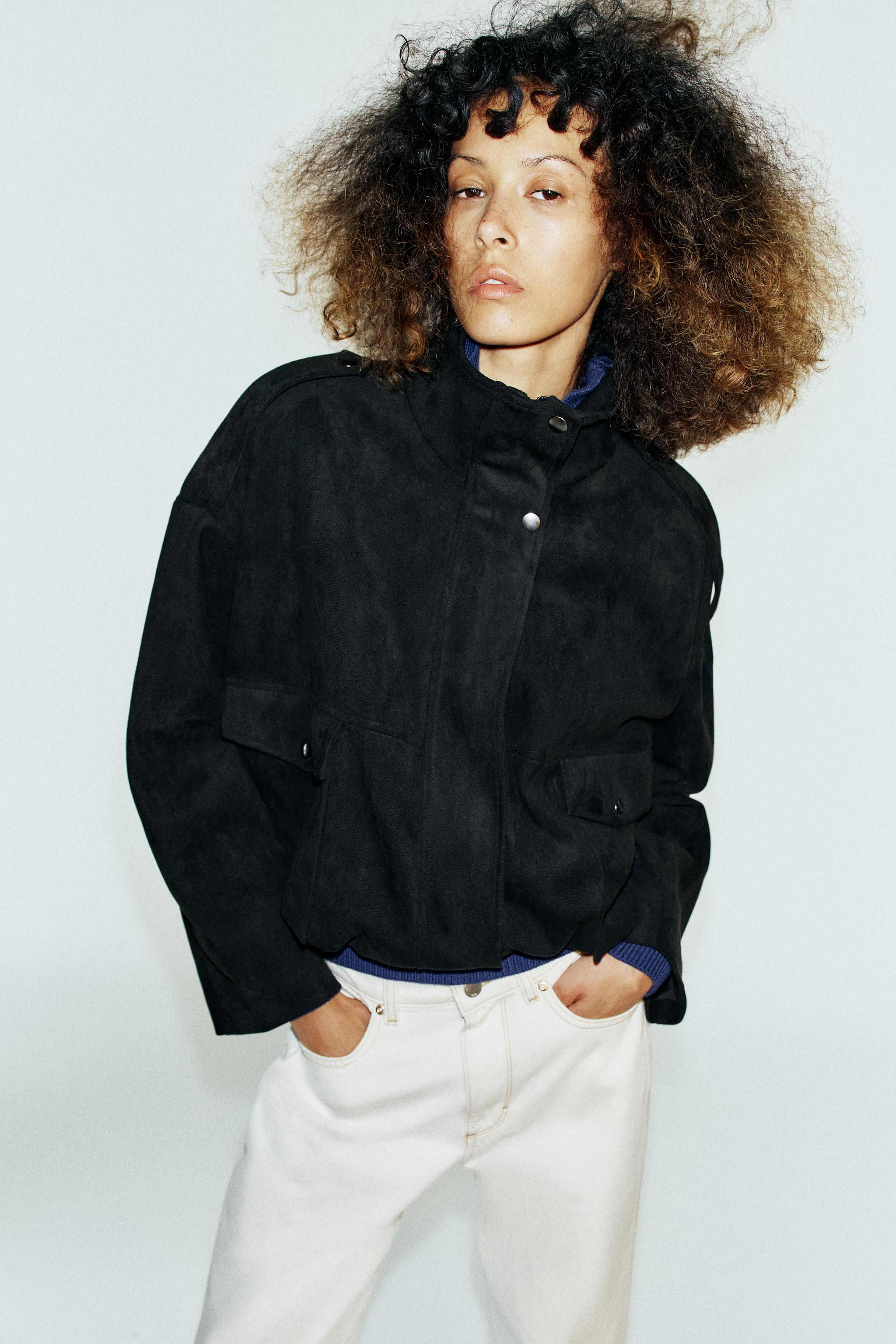 BLOUSON BOMBER EFFET DAIM