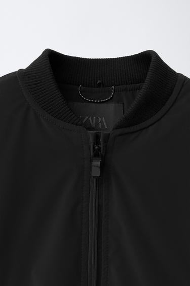 BLOUSON BOMBER GOMMÉ À CAPUCHE EN MOLLETON AMOVIBLE - Noir de Zara - Image 5