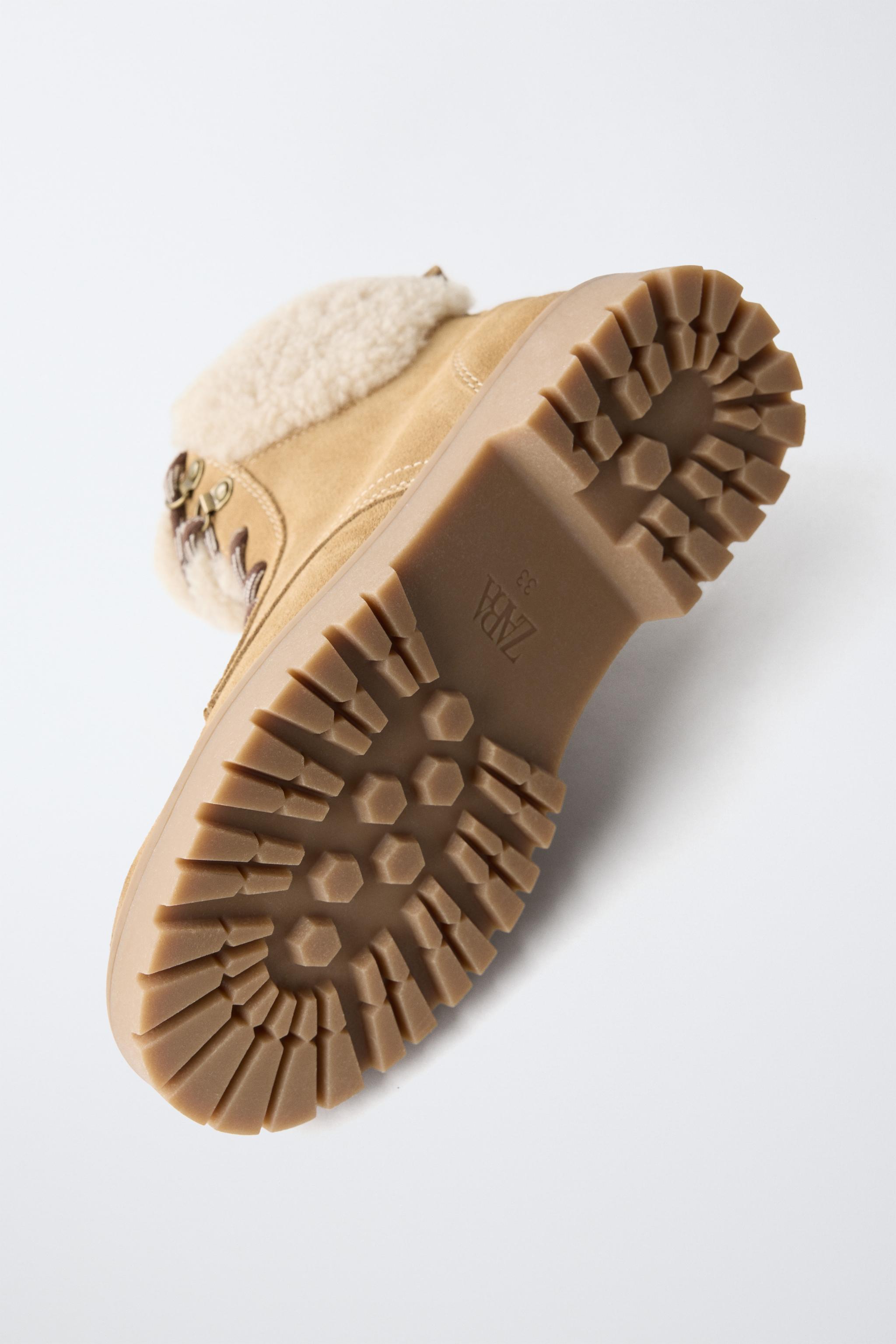 BOTTINES EN CUIR EFFET MOUTON