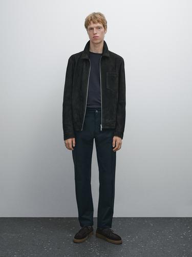 Zara Lightweight tapered fit denim trousers - Navy blue