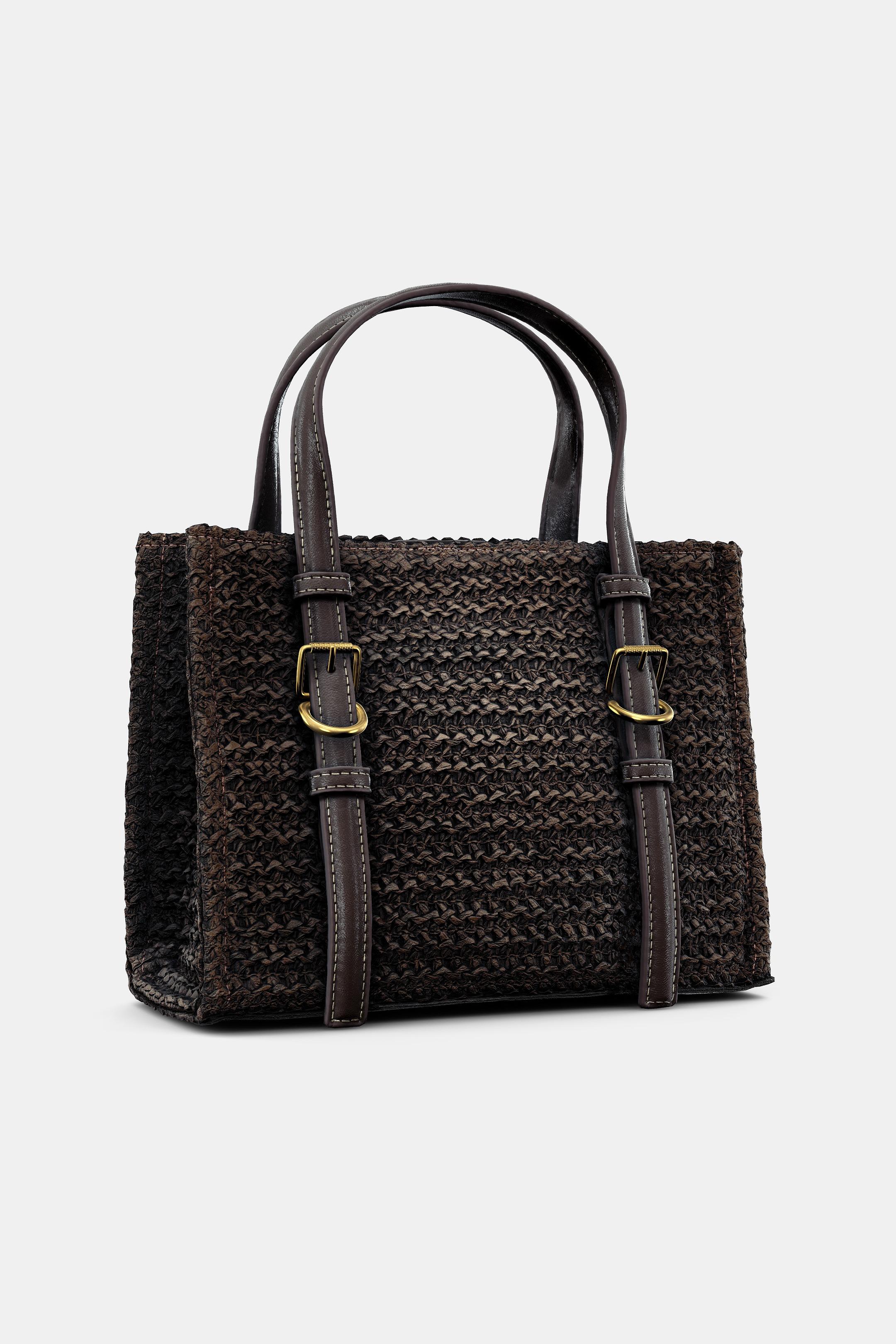 Zara MINI SHOPPER BAG - Chocolate