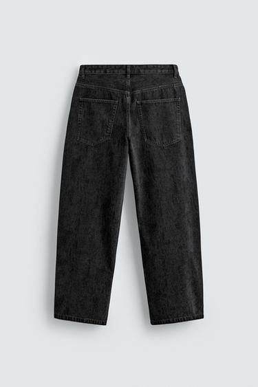 PRINTED BAGGY FIT JEANS - Black by Zara - Image 1