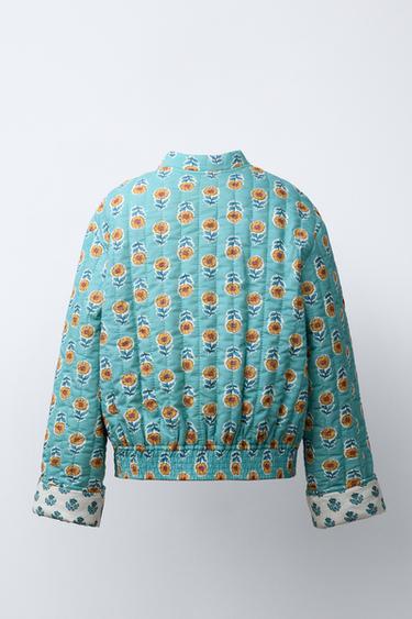 PRINTED PUFFER JACKET - Light blue by Zara - Image 3