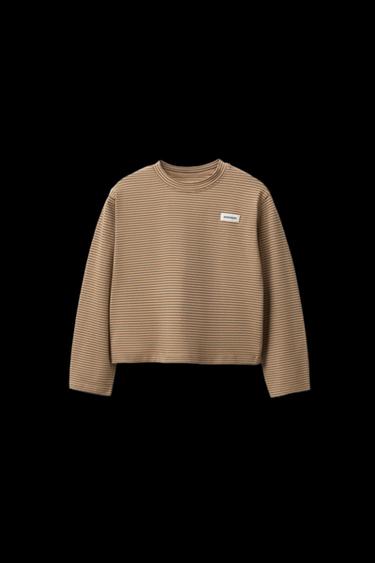 STRIPED T-SHIRT WITH BENSIMON ® X ZARA LABEL - camel by Zara