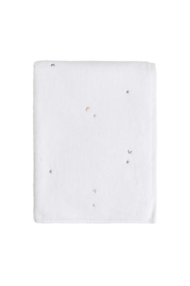KIDS' MOON AND STAR BATH TOWEL - Oyster-white by Zara