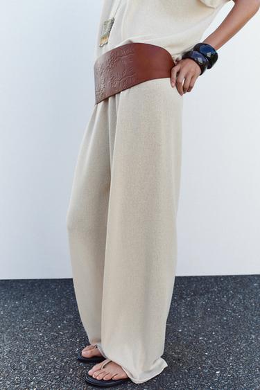 RUSTIC STRAIGHT-LEG TROUSERS - Light beige de Zara - Image 2