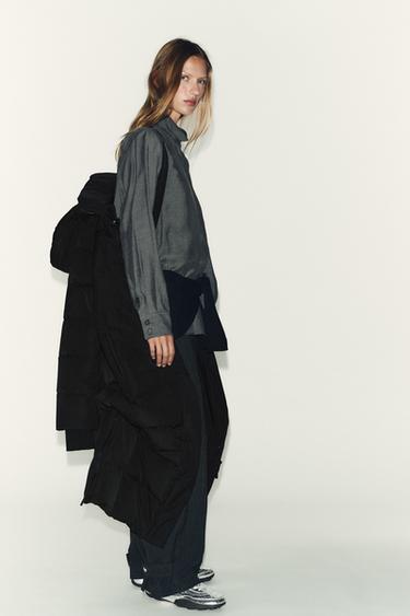 EXTRA LANGER WASSERABWEISENDER UND WINDDICHTER DAUNENMANTEL MIT KAPUZE - Schwarz von Zara