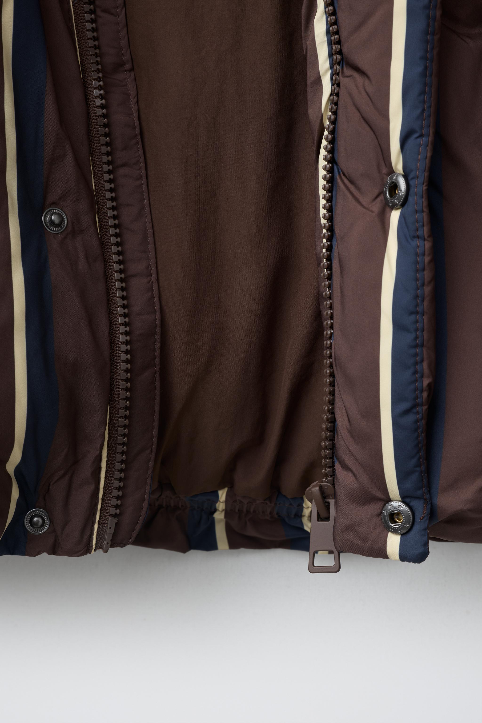 WATER-REPELLENT PADDED STRIPED COAT