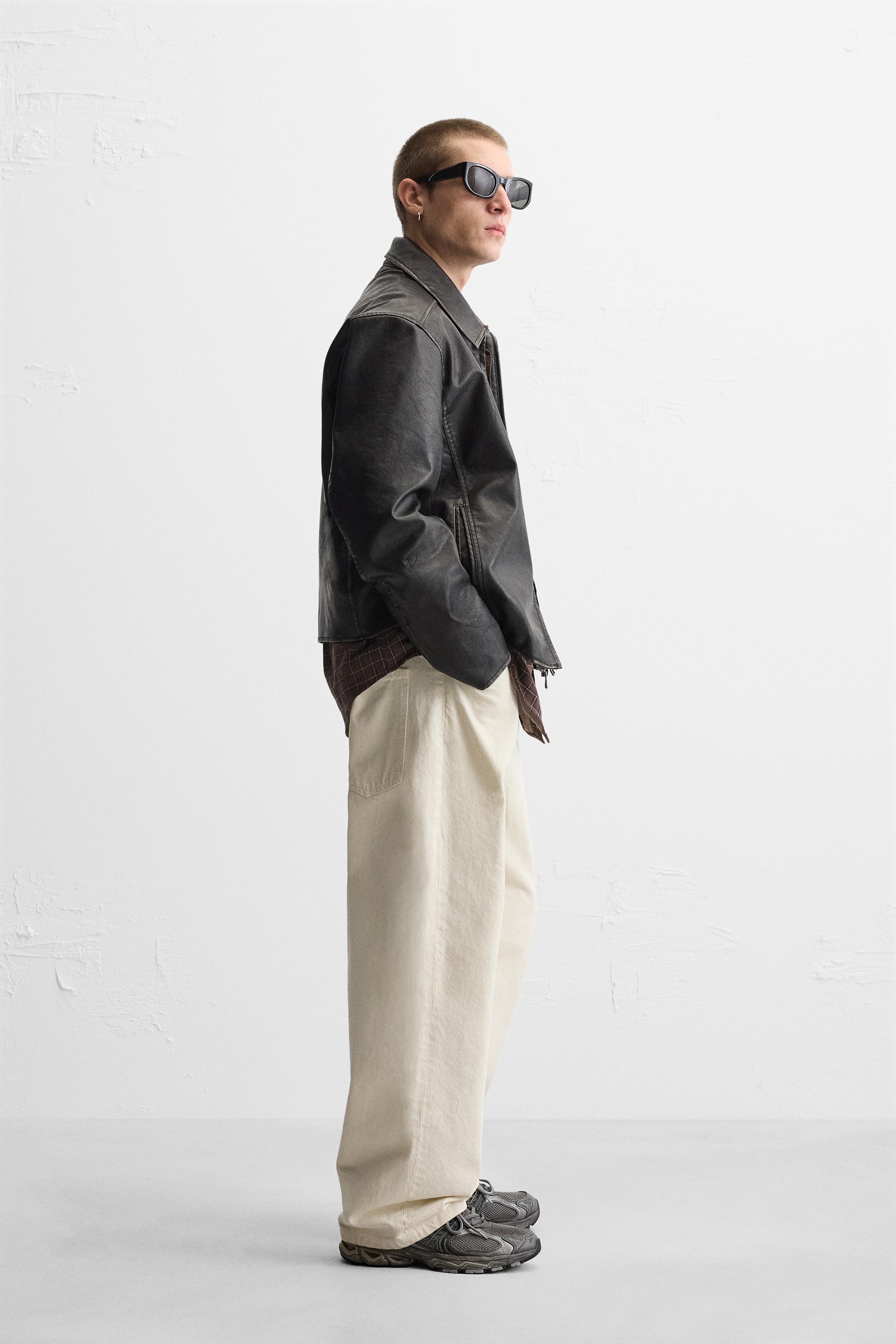 グラデーション フェイクレザー ジャケット - ブラック | ZARA