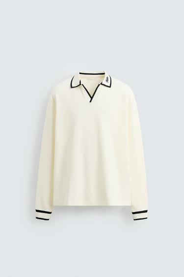 POLO BORDADO CONTRASTE - Crudo de Zara