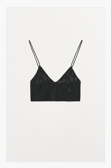 Zara SEAMLESS TRIANGLE BRALETTE - Black